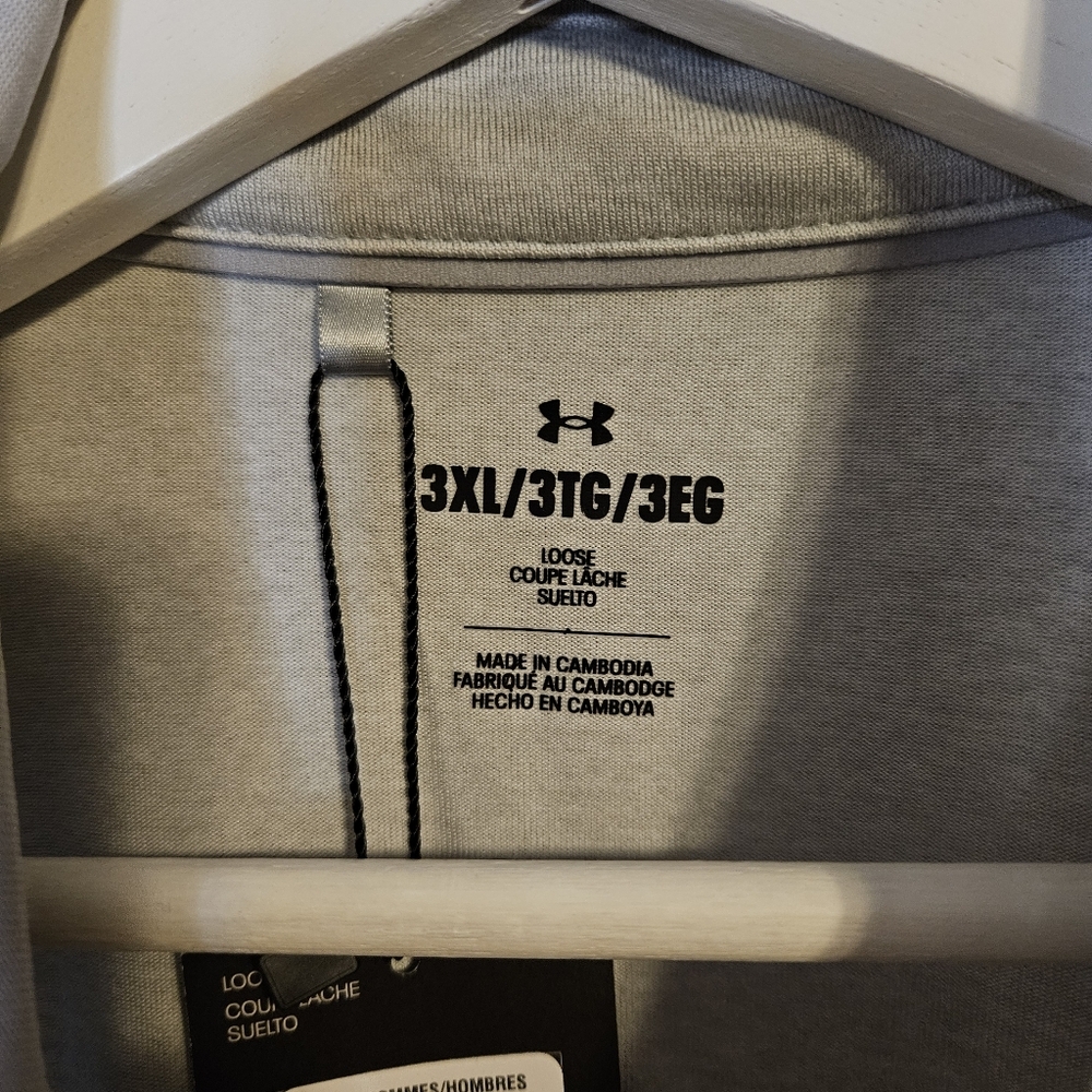 NWT Under Armour Men’s Team Trophy Polo Light Gray Business Casual Golf 3XL - Picture 9 of 12